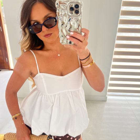 Bubble Hem Cropped Top
