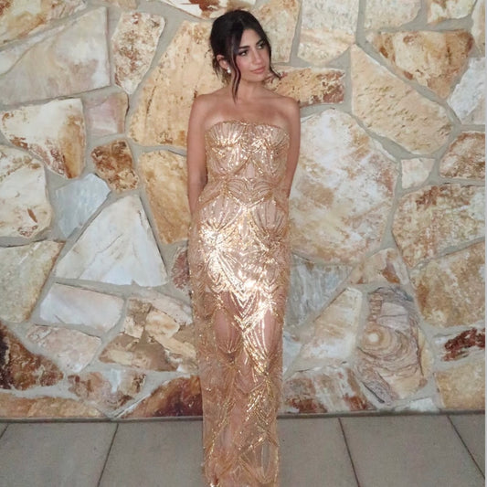 RENT | BUY Bronx & Banco Giselle Gold Maxi Dress