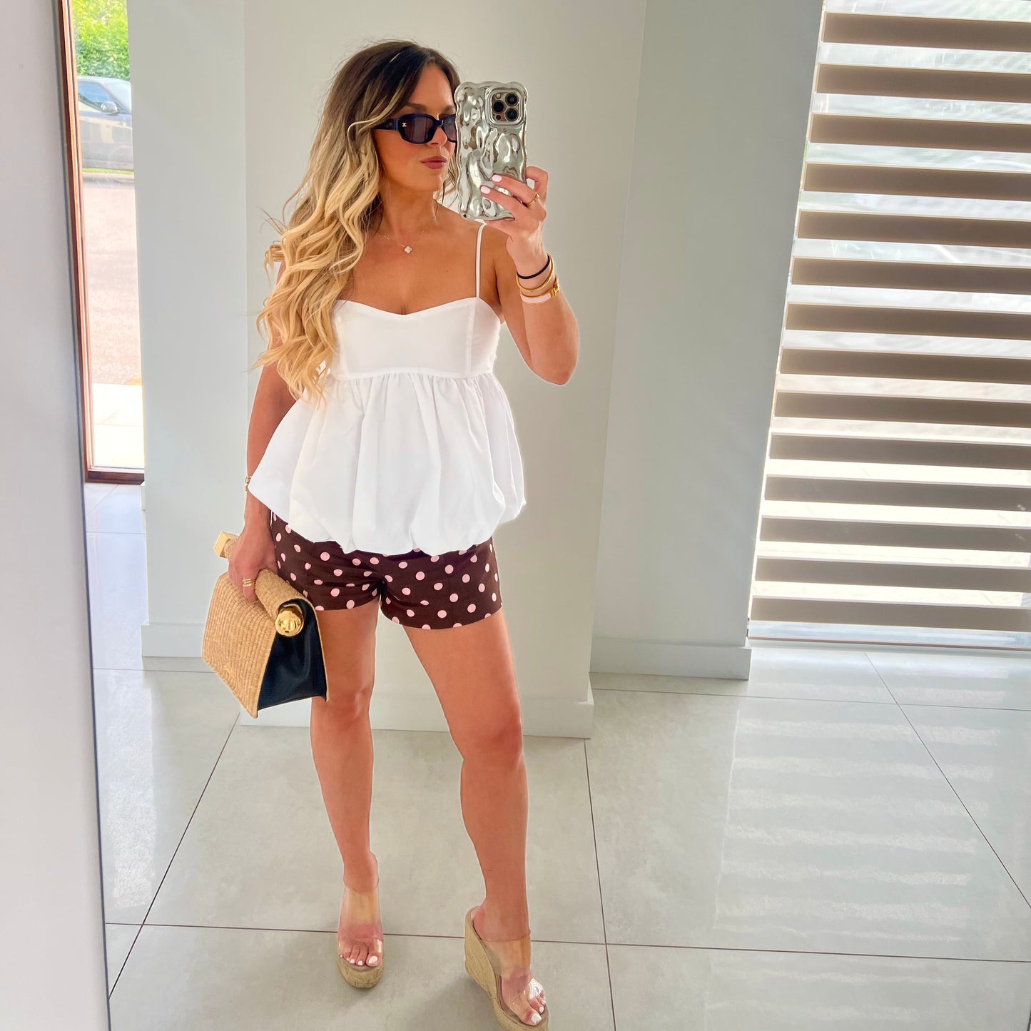Bubble Hem Cropped Top