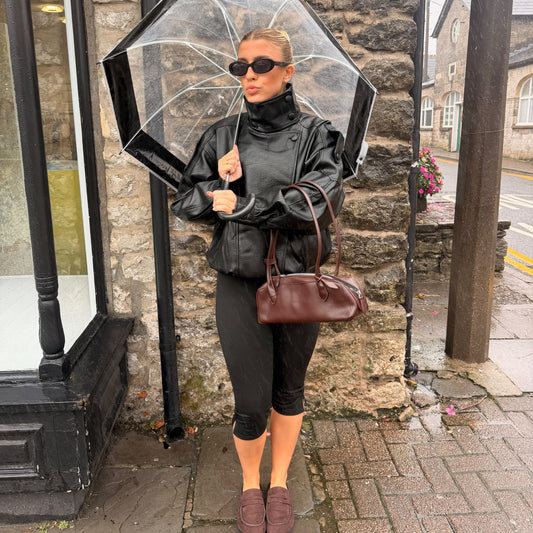 Annabelle High Collar Leather Jacket