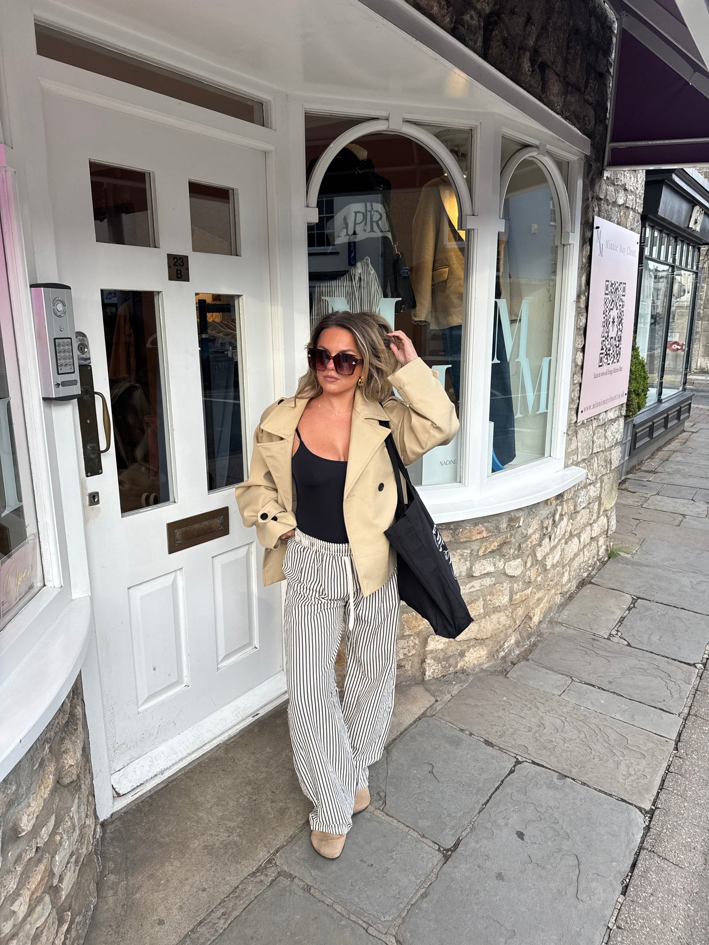 Cathy Striped Casual Trousers