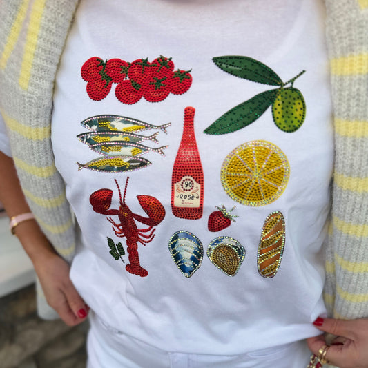 ‘Cuisine’ Embellished T-shirt