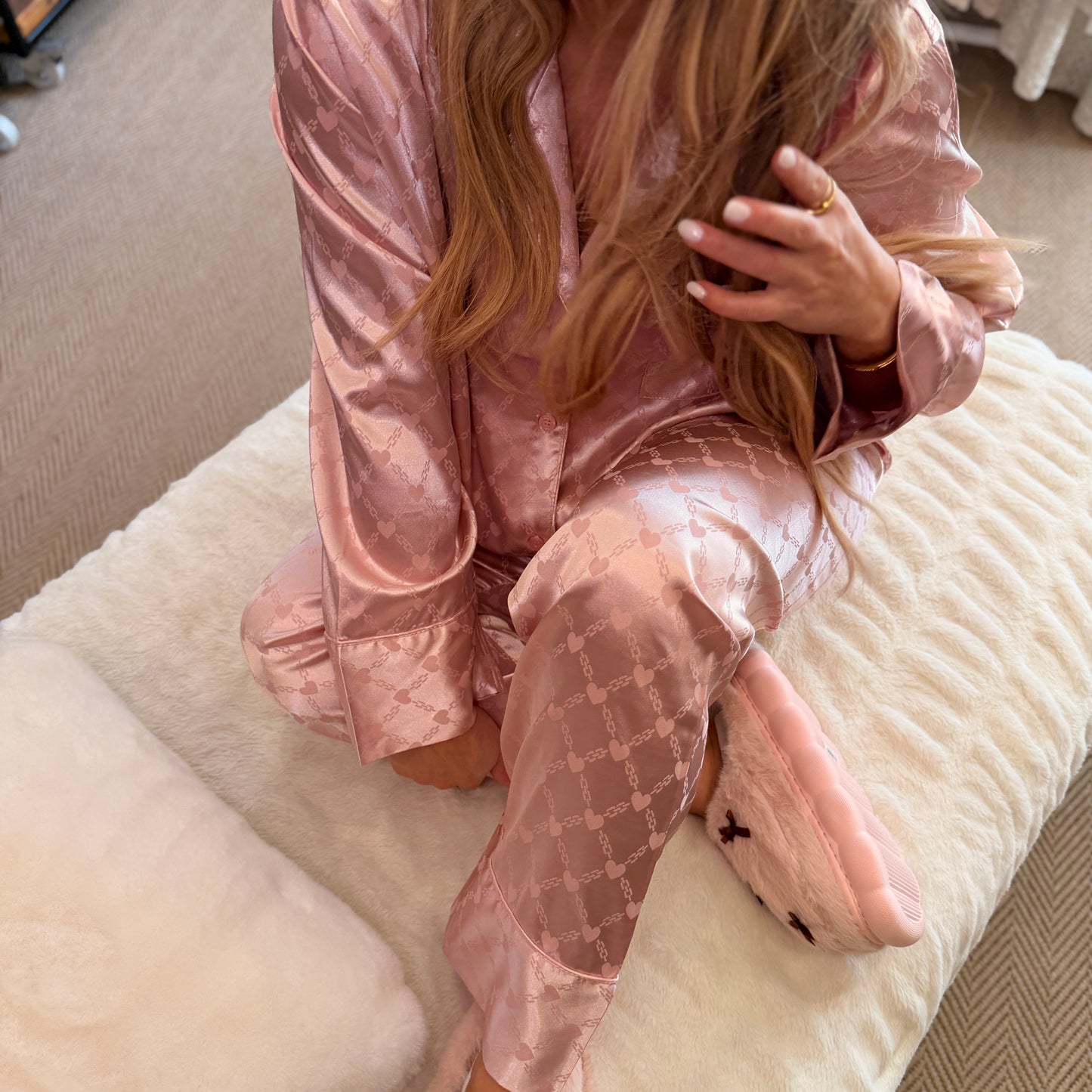 Natalie Patterned Satin Pyjamas