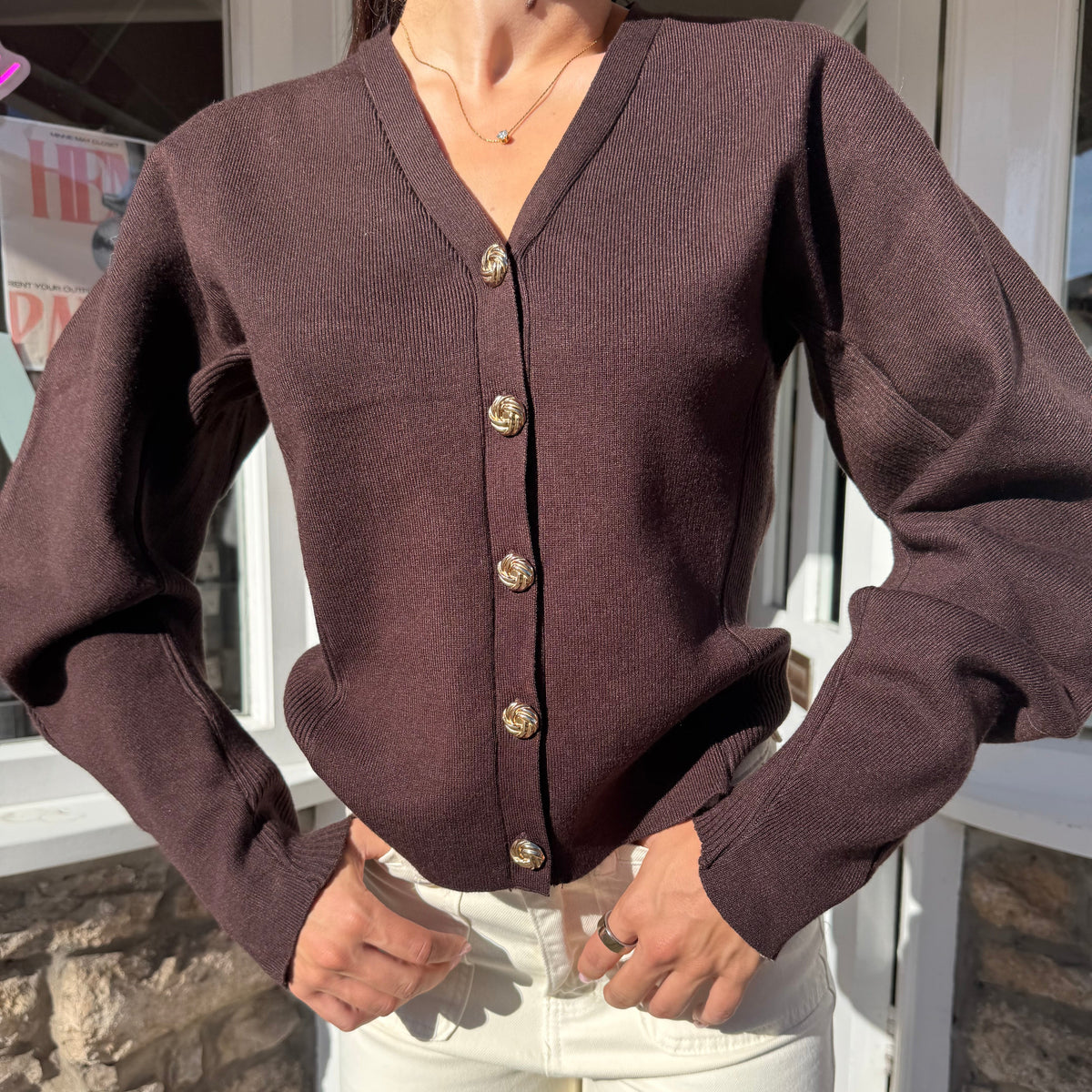 Alexa Balloon Sleeve Cardigan