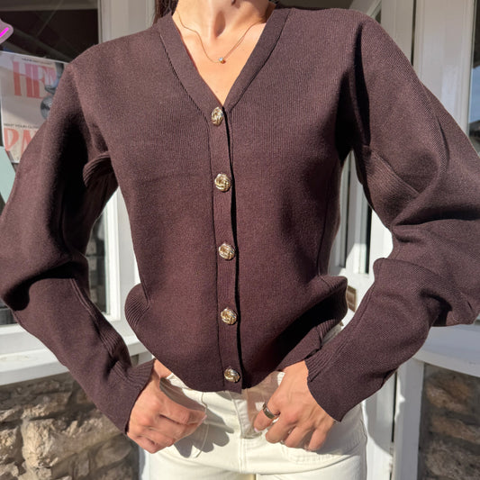 Alexa Balloon Sleeve Cardigan