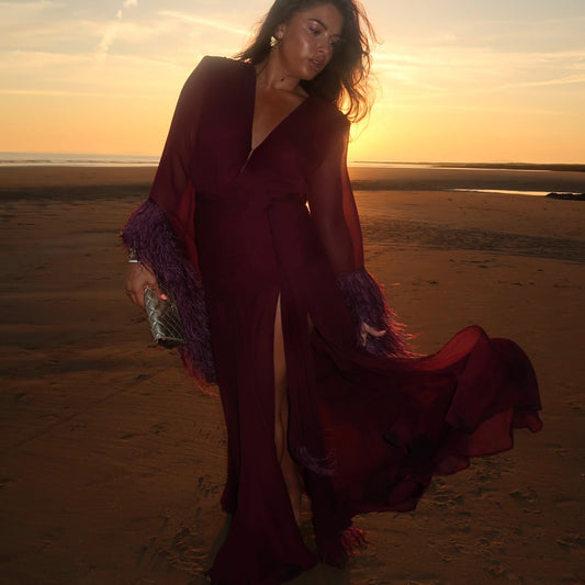 RENT | BUY Bronx & Banco Geisha Burgundy Maxi Dress