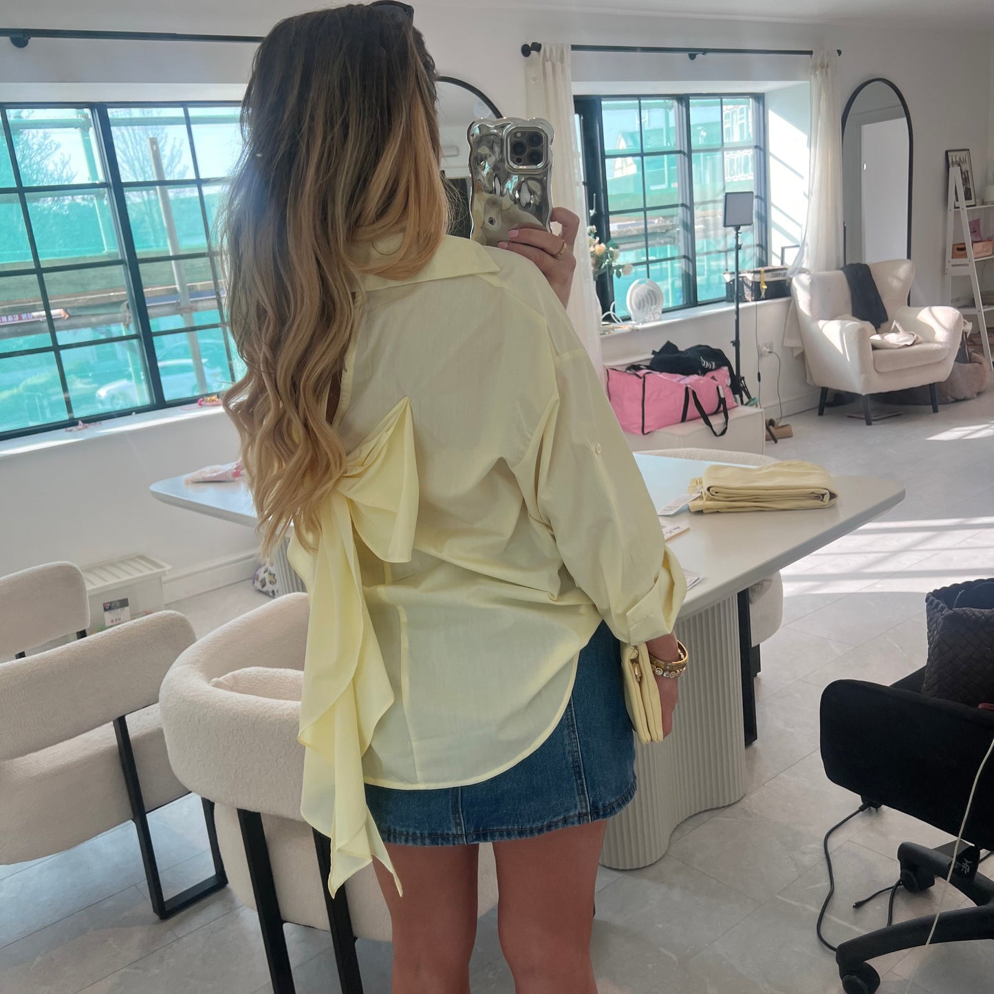 Kayla Cut Out Bow Back Shirt