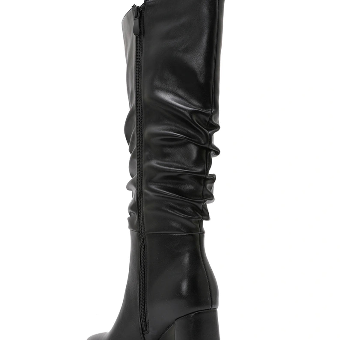 Faux Leather Heeled Boots