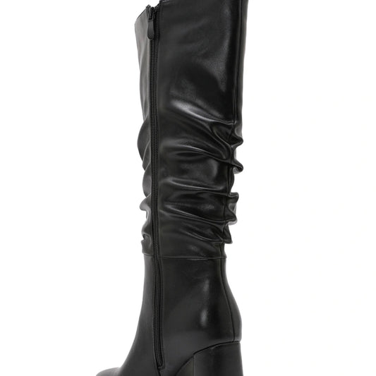 Faux Leather Heeled Boots