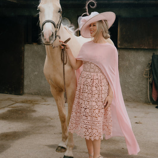 RENT | BUY Self Portrait Azalea Pastel Pink Lace Midi Dress