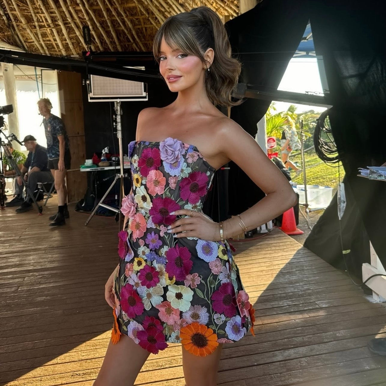 RENT | BUY Bronx & Banco Bouquet Maraya Multi Strapless Mini Dress