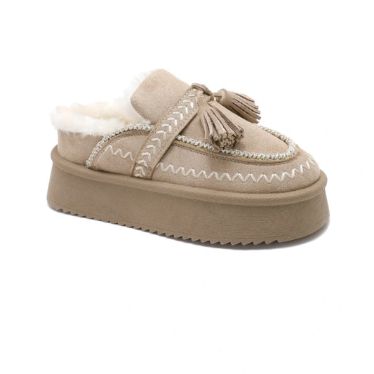 Fur Lined Platform Mules