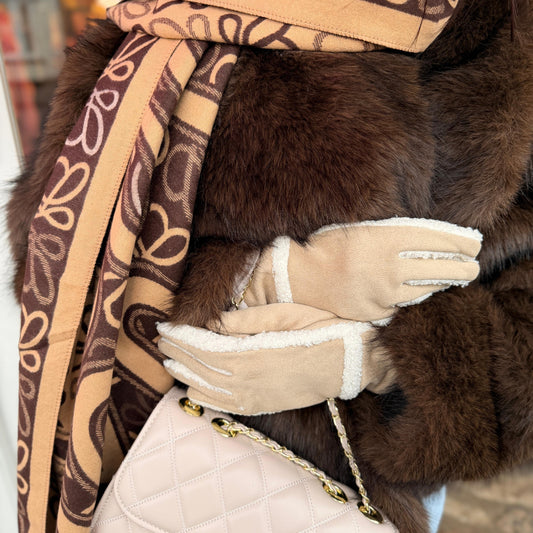 Faux Shearling Gloves