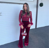 RENT £85 | BUY £275 Nadine Merabi Monique Red Jumpsuit - RRP £345