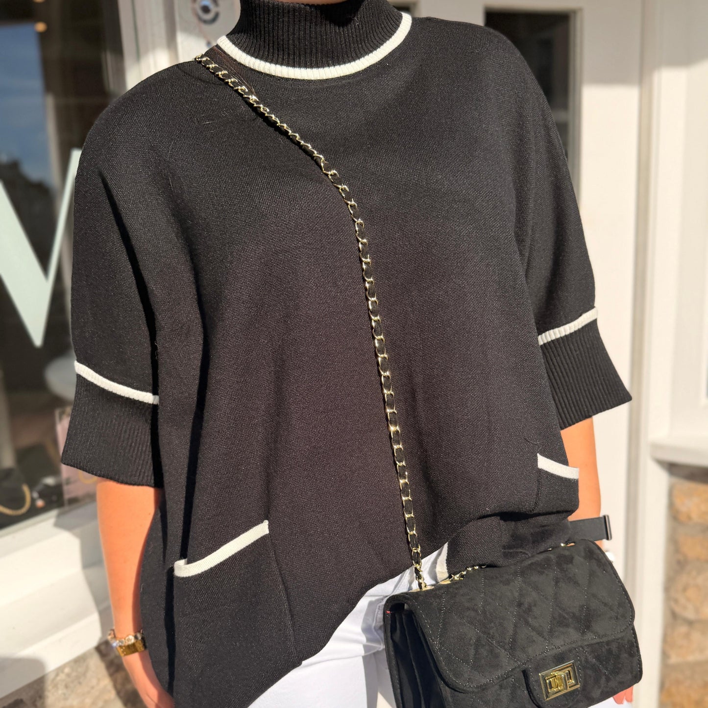 Fran Contrast Hem Relaxed Jumper