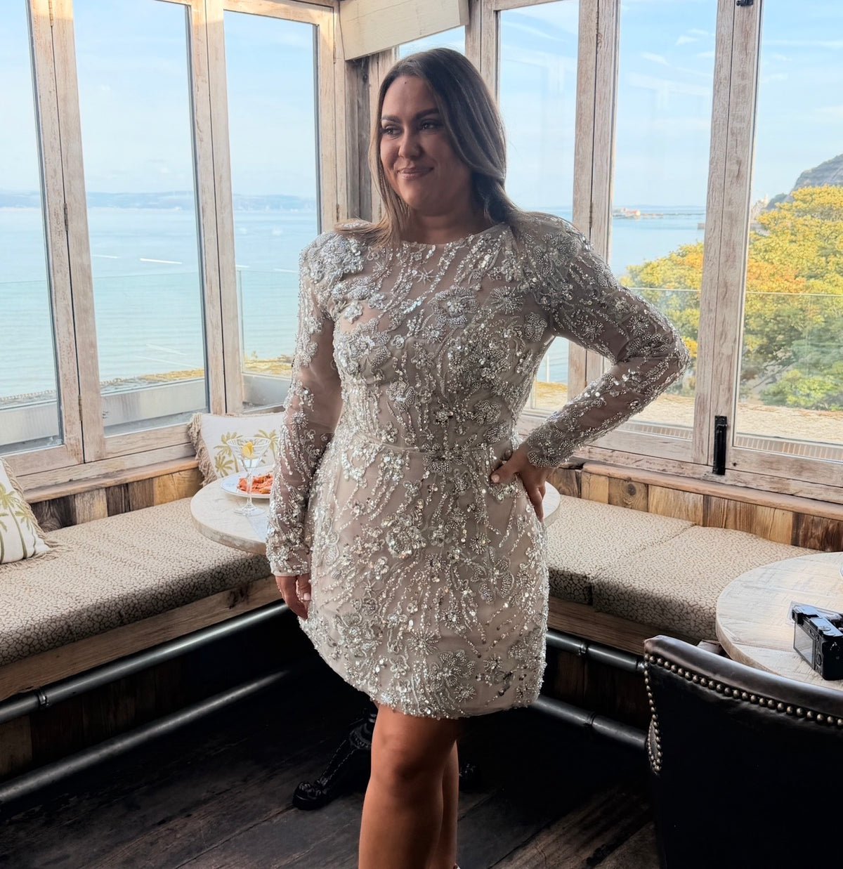 RENT | BUY Bronx & Banco Venetian Silver Mini Dress