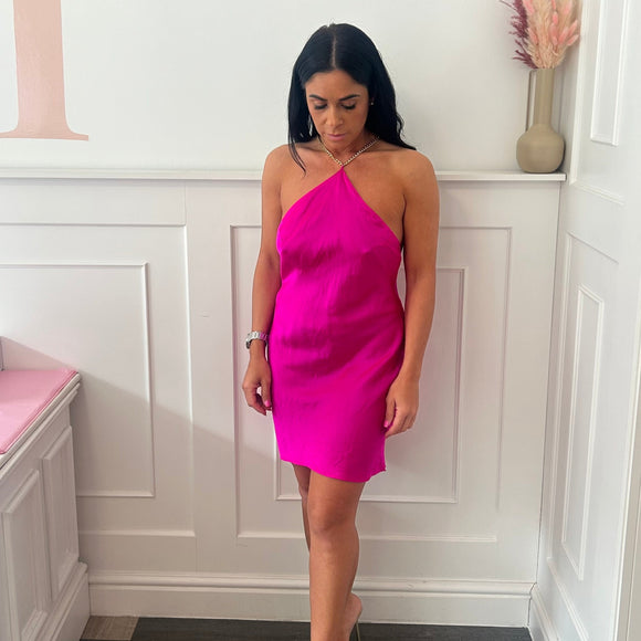 RENT Revolve Claudia Back Chain Dress in Pink- RRP £268