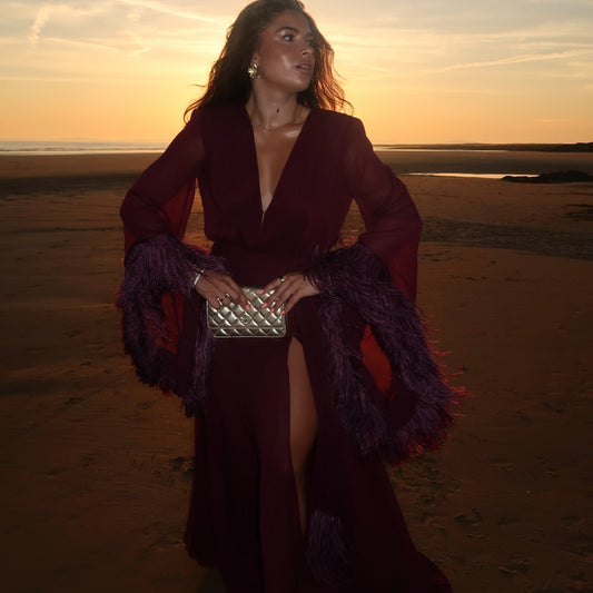 RENT | BUY Bronx & Banco Geisha Burgundy Maxi Dress