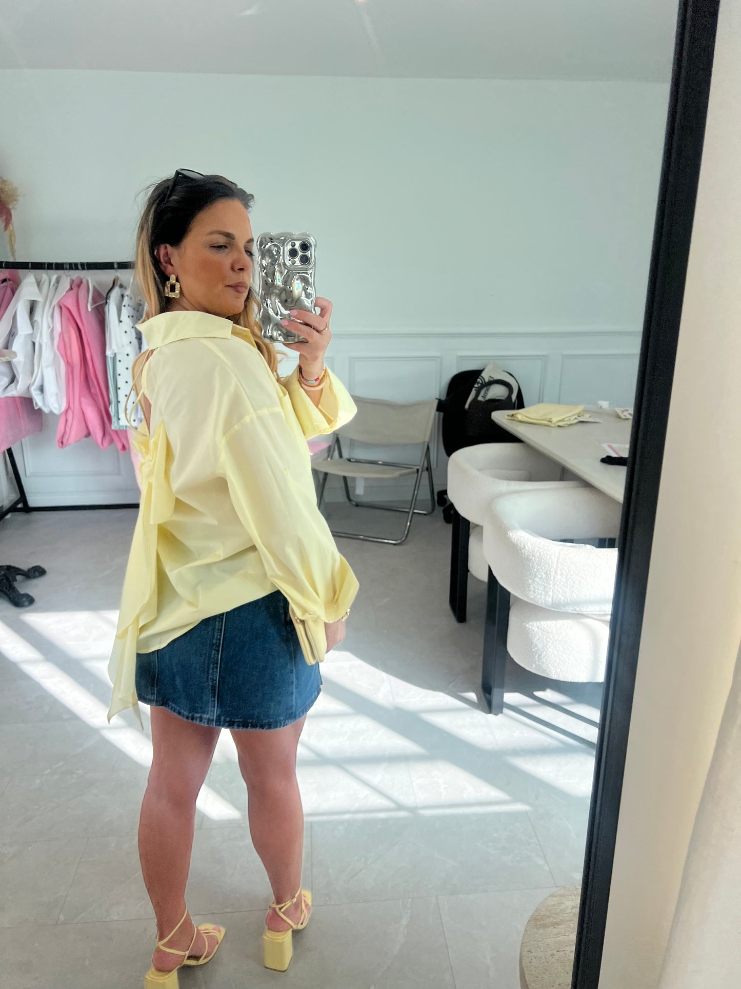 Kayla Cut Out Bow Back Shirt