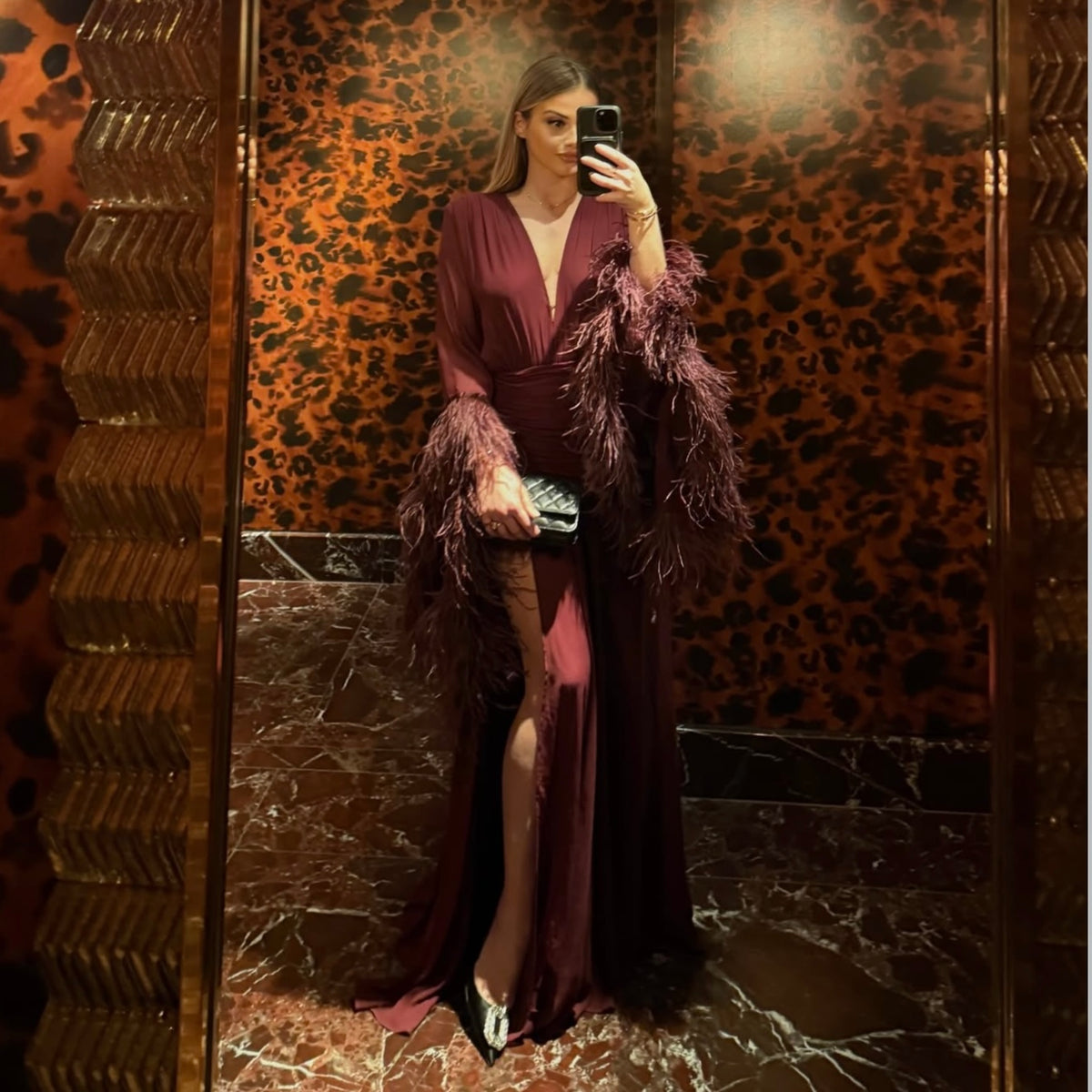RENT | BUY Bronx & Banco Geisha Burgundy Maxi Dress