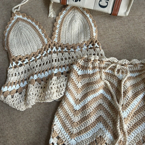 Kalli crochet bralet and mini skirt
