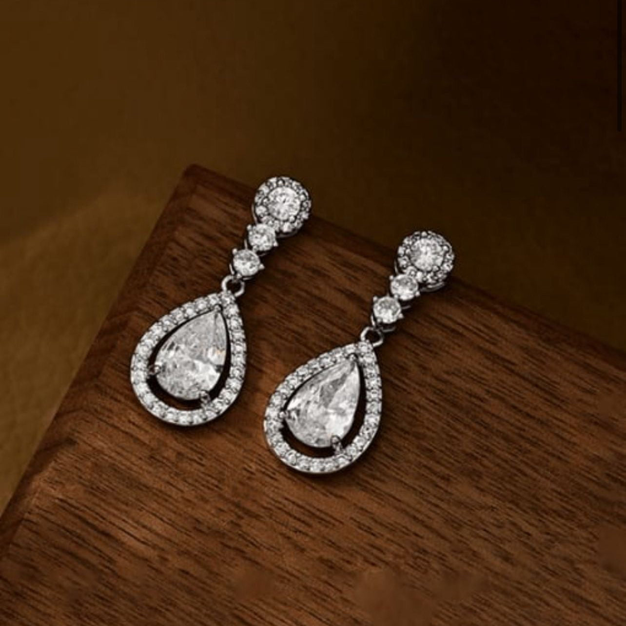 Ellie Water Drop Cubic Zirconia Earrings