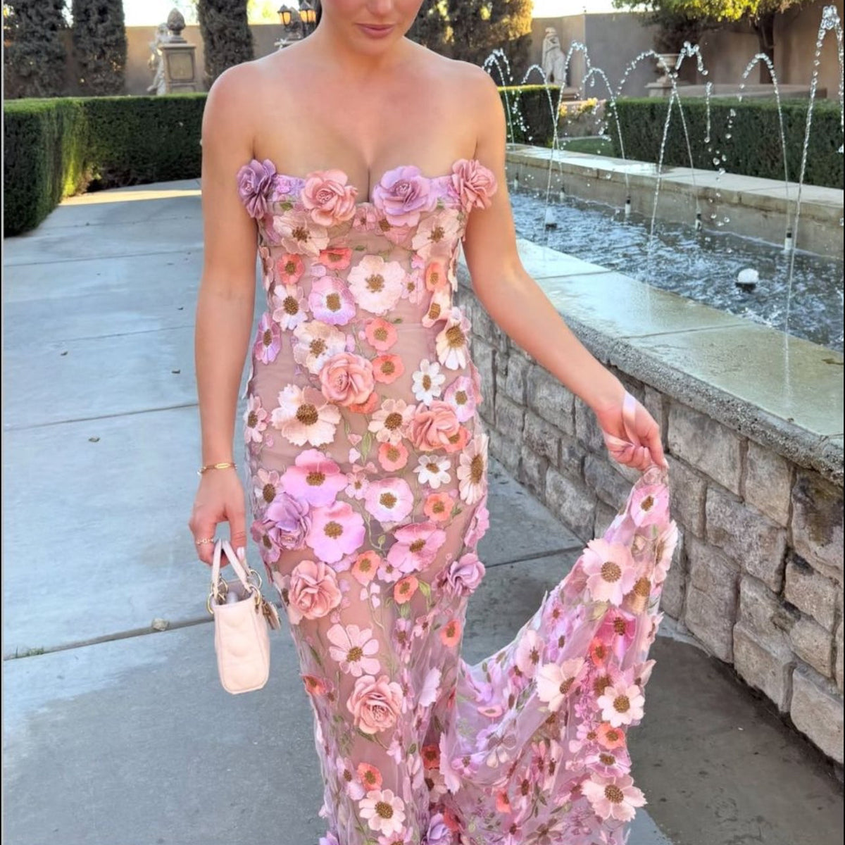 RENT | BUY Bronx & Banco Jasmine Pink Pastel Multi Gown