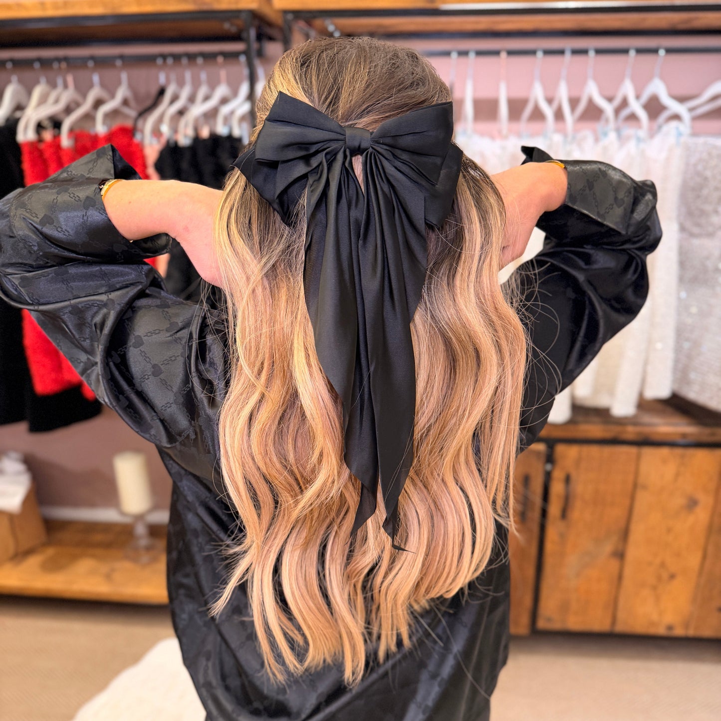 Oversized Satin Bow Hair Clip
