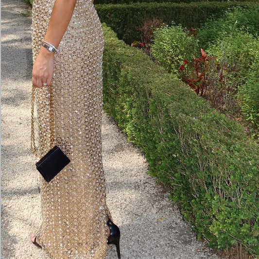 RENT | BUY Bronx & Banco Allegra Sequin Gold Maxi Dress
