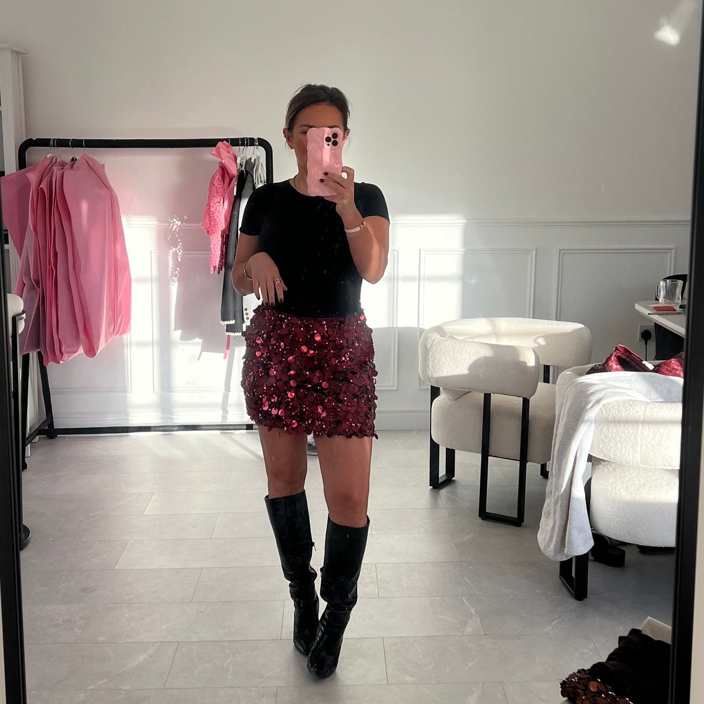 Bella Sequin Mini Disco Skirt