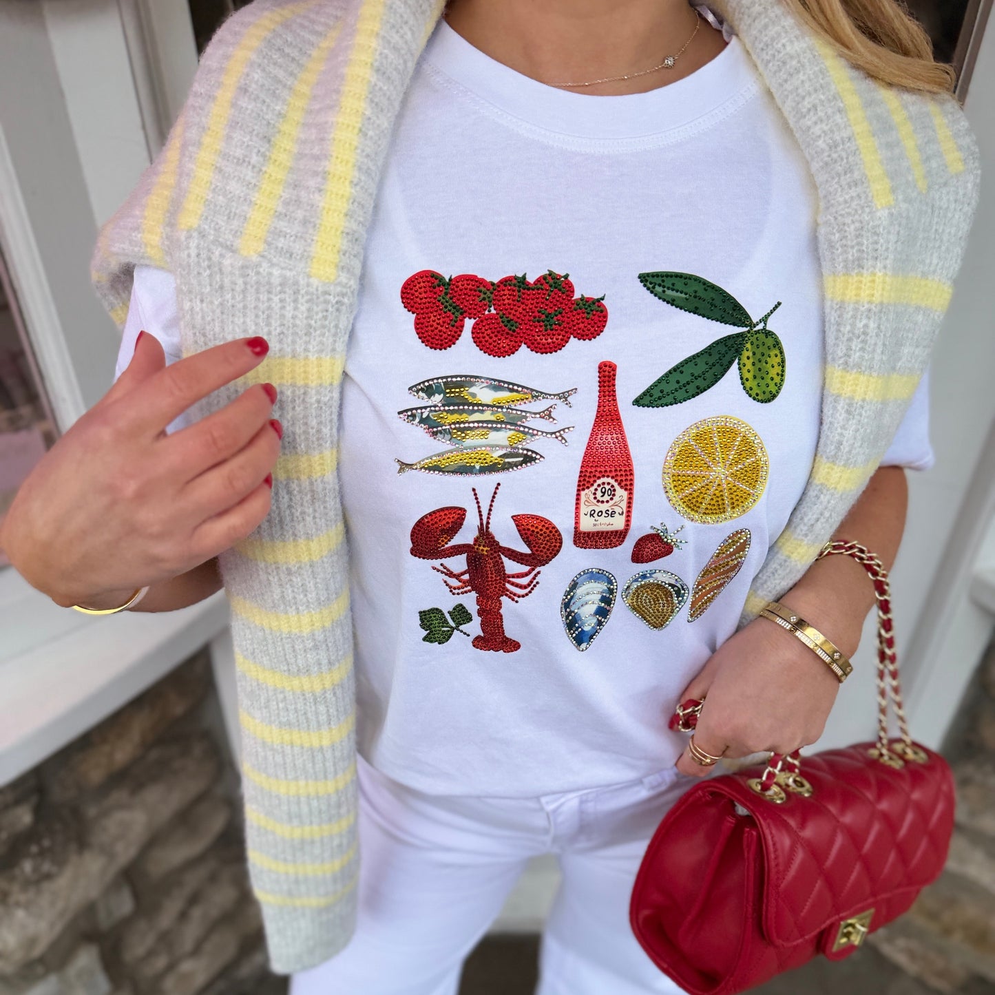 ‘Cuisine’ Embellished T-shirt