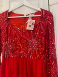 PRE LOVED Virgos Lounge Red Split Maxi with Embellishment