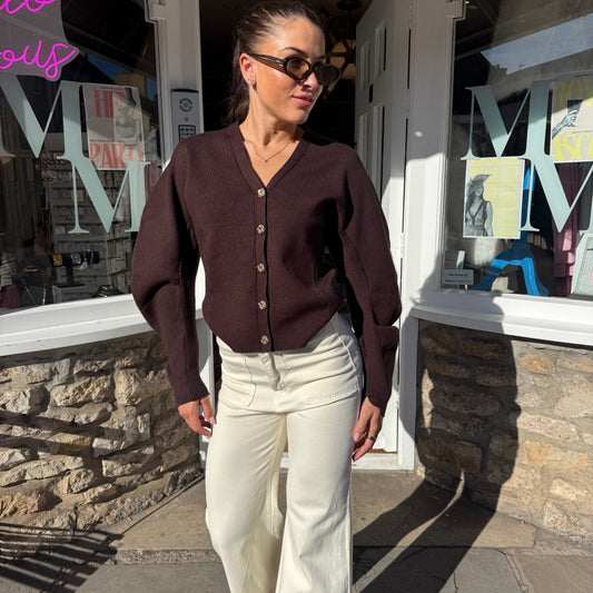 Alexa Balloon Sleeve Cardigan