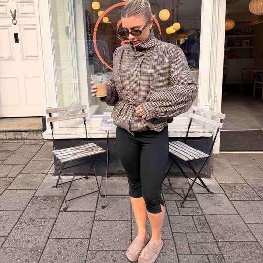 Piper Checkered Balloon Sleeve Jacket
