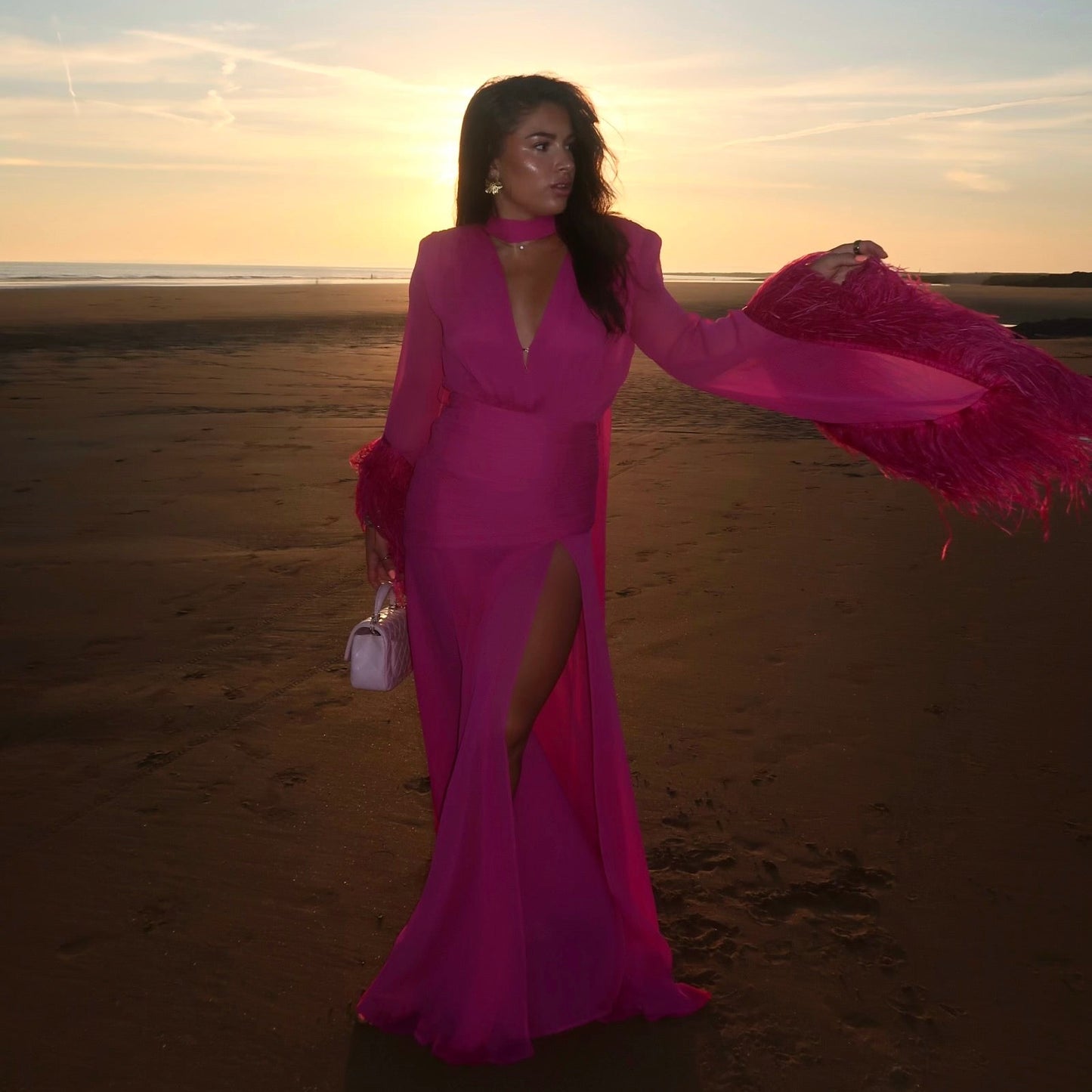 RENT | BUY Bronx & Banco Geisha Hot Pink Maxi Dress