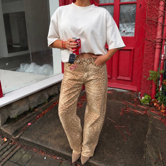 Bambi Folded Waist Barrel Jeans