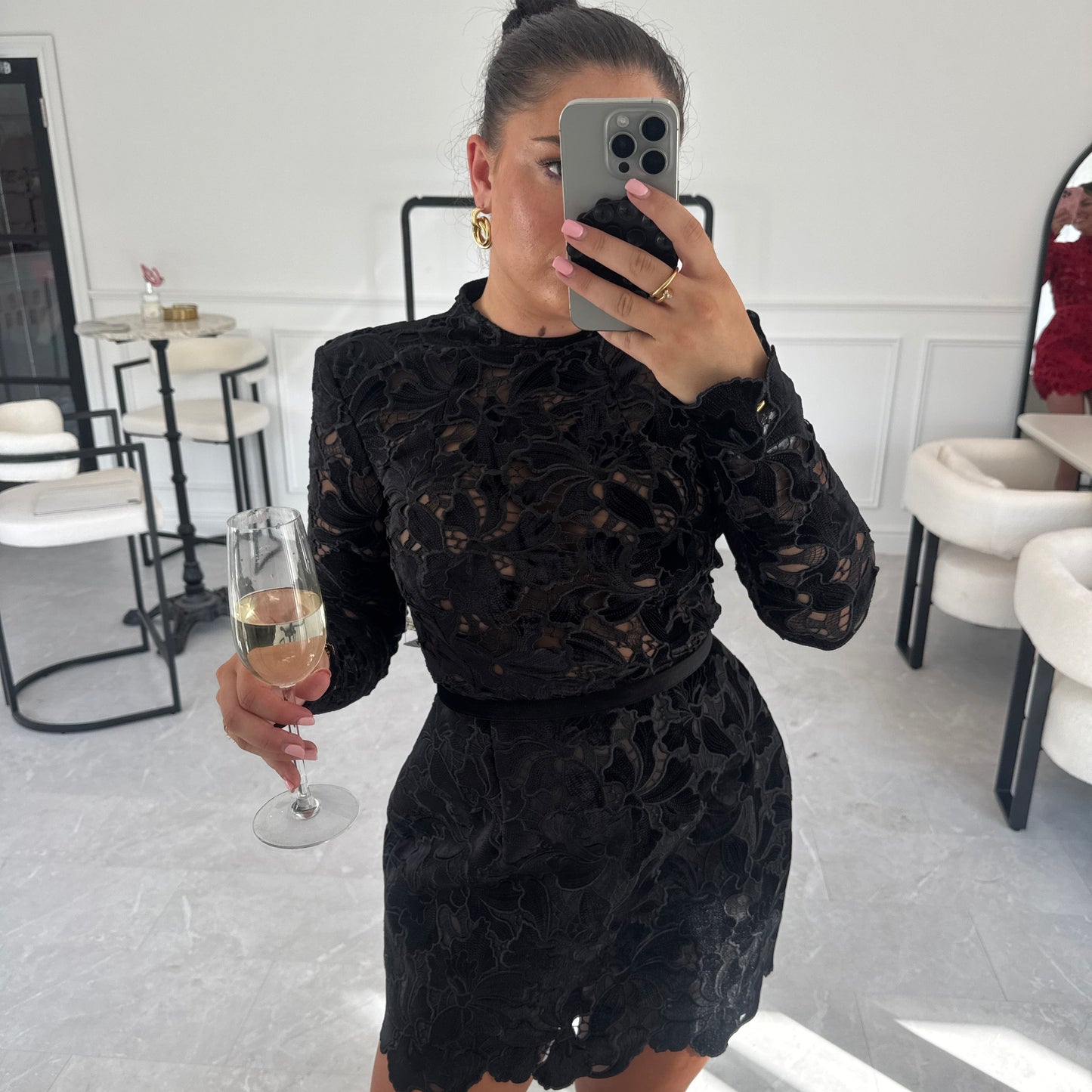 SAMPLE SALE Nadine Merabi Lydia Black Dress - Size S/M