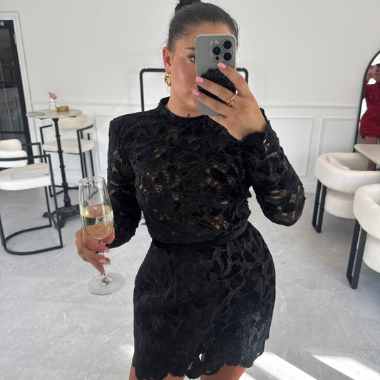 SAMPLE SALE Nadine Merabi Lydia Black Dress - Size S/M