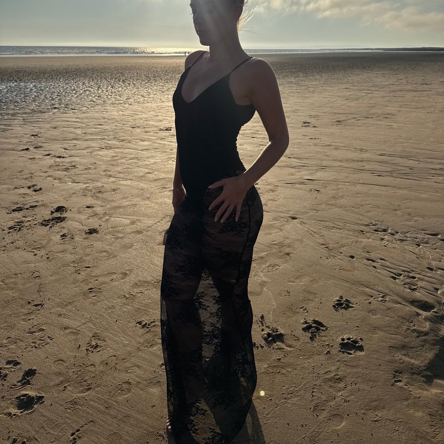 Roxanne Sheer Lace Maxi Dress