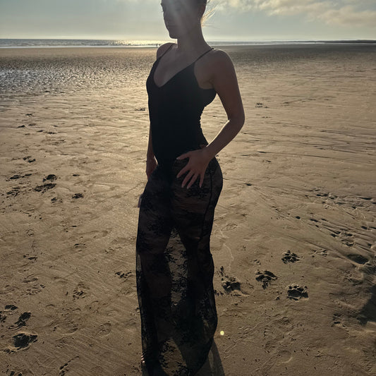 Roxanne Sheer Lace Maxi Dress