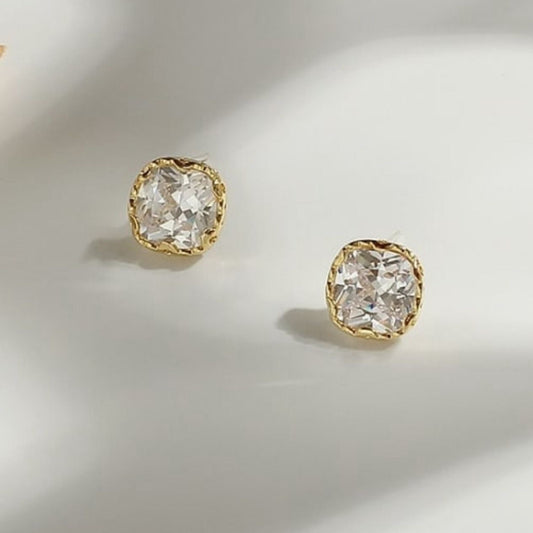 Olivia Square Cubic Zirconia Stud Earrings