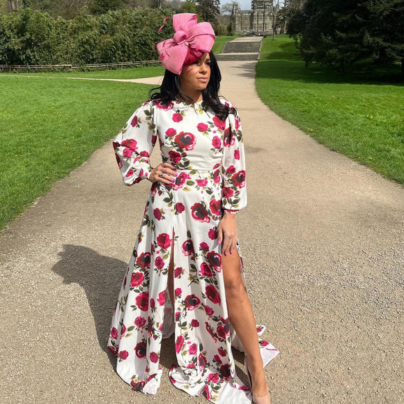 RENT £90 | BUY £225 Nadine Merabi Sophia White Floral Maxi Dress RRP £375