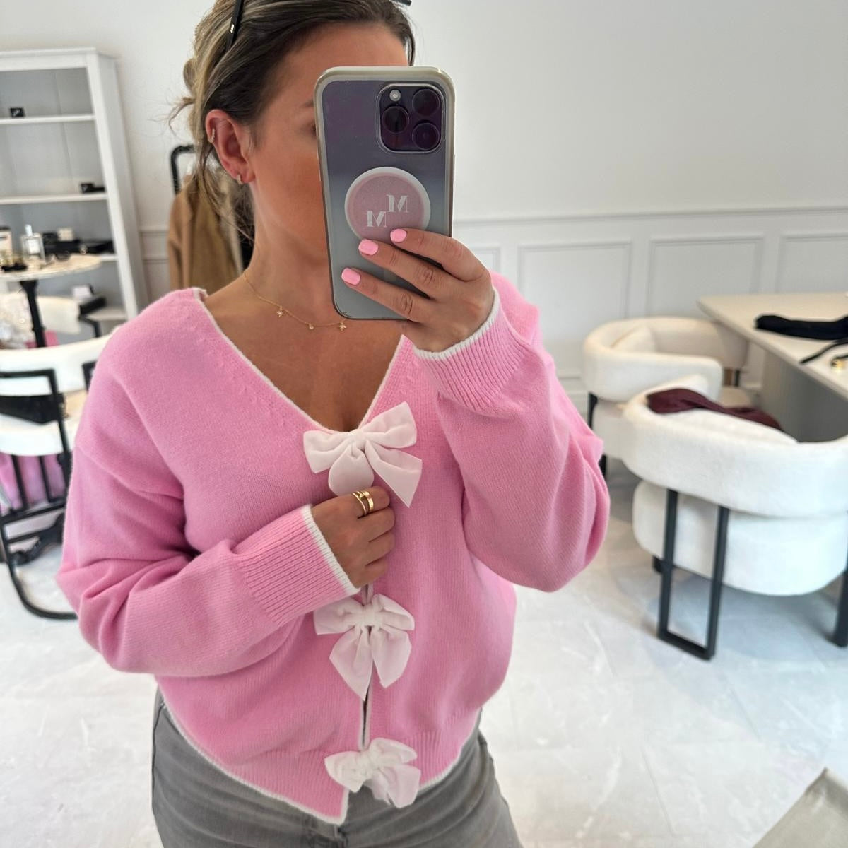 Cara Bow Back Jumper