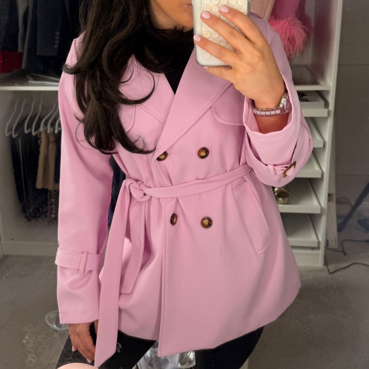 Dani Short Belted Trench Coat