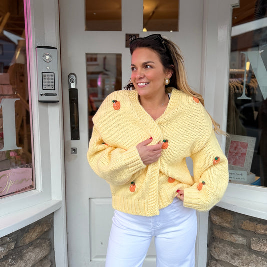 ‘Orange’ Chunky Knit Cardigan