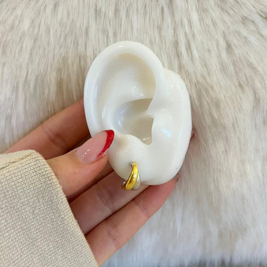 Belgravia 925 Sterling Silver Two Tone Stud Earring