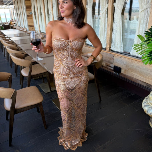 RENT | BUY Bronx & Banco Giselle Gold Maxi Dress