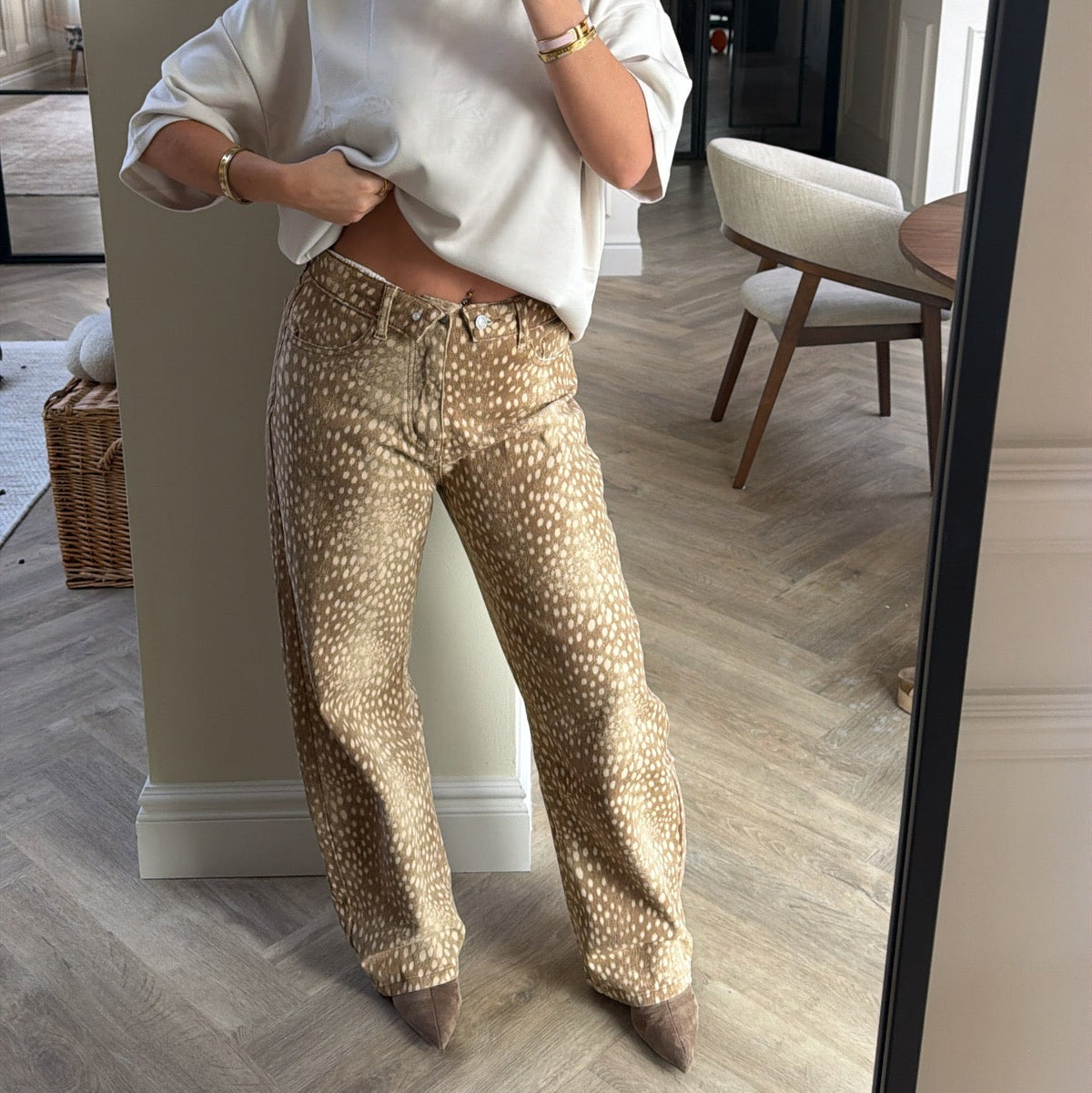 Bambi Folded Waist Barrel Jeans