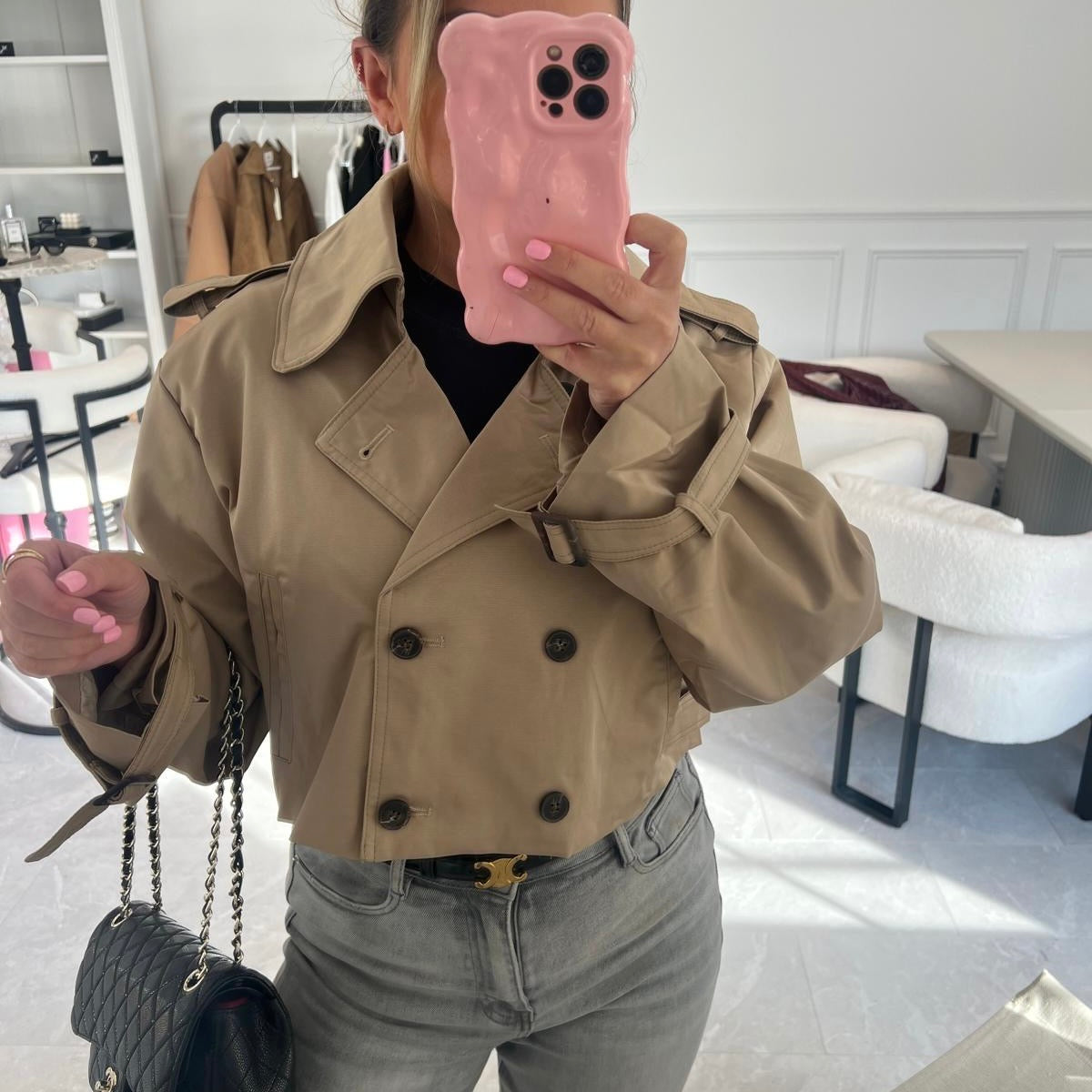 Cora Cropped Trench Coat