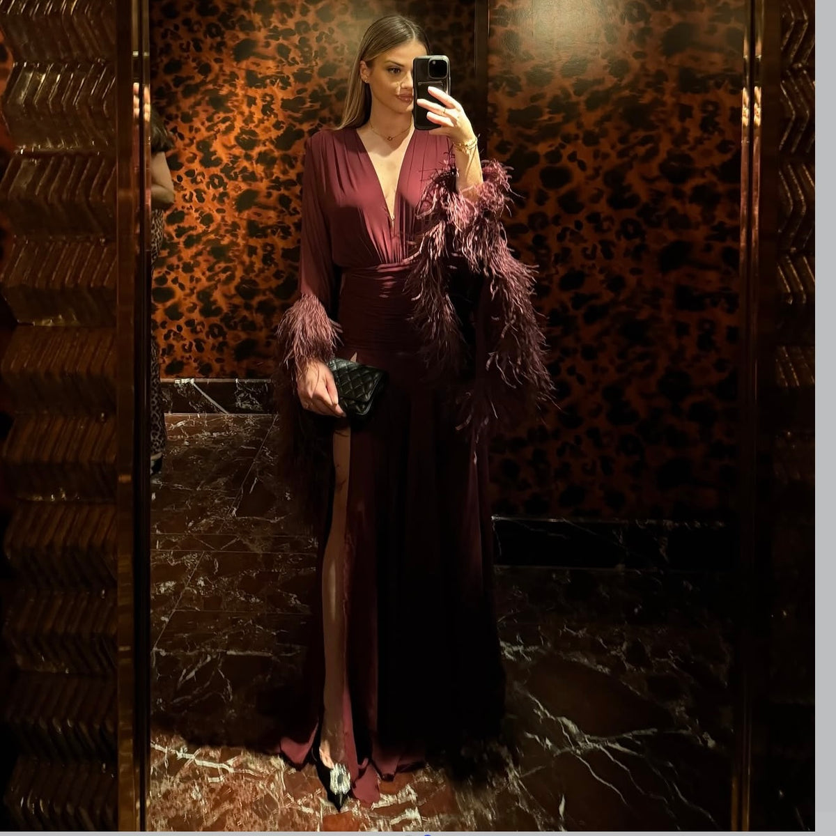 RENT | BUY Bronx & Banco Geisha Burgundy Maxi Dress